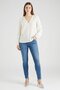 Boss Women V Neck Solid Long Sleeve Blouse, White - 5