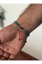 Men's Bracelet in Matte Green and White Colors-015 - 3