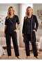 New Season Black Polka Dot Double Breasted Breastfeeding Friendly Design Short Sleeve 100% Cotton Maternity Pajama Set - 8