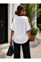 Timeless Elegance Women's Short Sleeve Ribbed V-Neck Off-Shoulder Crepe Blouse - 2