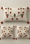 Nature Wreath Punch Embroidered 3-Piece Throw Pillow Cover Set - 3