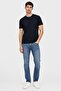 Men Crew Neck Short Sleeve Textured T-Shirt, Navy - 2