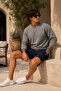 Knitted Long Sleeve Gray Men's Sweatshirt - 4