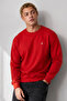 Red Oversize Cotton Men's Sweatshirt - 2