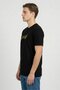Men Crew Neck Short Sleeve Brand Logo T-Shirt, Black - 3