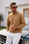 Caramel Plain Sleeve Regular Men's Sweatshirt - 3