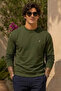 Knitted Long Sleeve Khaki Men's Sweatshirt - 3