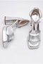 Women's Special Design Single Strap Platform Heeled Silver Evening Dress Shoes, Wedding Dress Shoes (10 cm Heel) - 4