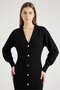 Women Ribbed Midi Dress, Black - 2