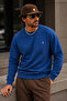 Indigo Loose Fit Comfortable Men's Sweatshirt - 4