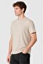 Men Crew Neck Short Sleeve Solid T-Shirt, Beige - 3