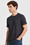 Jeans Co Men Crew Neck Short Sleeve Micro Dot Print T-Shirt, Navy - 3