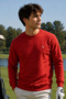 Red Embroidered Standard Men's Sweatshirt - 5