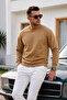 Caramel Plain Sleeve Regular Men's Sweatshirt - 5