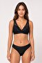 5 Pieces Embroidered Logo Thong, Black