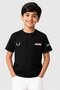 Kids Boy Graphic Print Short Sleeve T-Shirt, Black