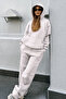 Women's Gray Melange Tracksuit Set (Sweatshirt & Sweatpants) (80% Cotton) - 6