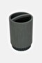 Ceramic Ribbed Toothbrush Holder, Charcoal - 2