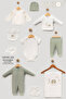 Motorcycle Patterned 10-Piece Boxed Newborn Hospital Discharge Bodysuit Set - 4