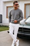 Gray Plain Sleeve Regular Men's Sweatshirt - 2
