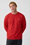 Red Oversize Cotton Men's Sweatshirt
