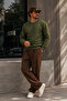 Khaki Loose Fit Comfortable Men's Sweatshirt - 6