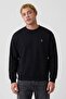 Black Oversize Cotton Men's Sweatshirt - 5