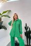 Women's Hidden Pocket Stone Embroidered Shirt and Pants Woven Fabric Two-Piece Suit Suitable for Tesettüre