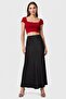 Boss Women Solid Maxi Skirt, Black - 5