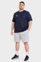 Men Slim Fit Short Sleeve Team Cup Football Jersey, Navy - 2