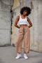 Women's Dirty Stitch Detailed Design Loose Trousers