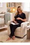 New Season Black Polka Dot Double Breasted Breastfeeding Friendly Design Short Sleeve Maternity Pajama Set - 4
