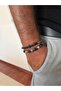 Black and Earth-Toned Leather 2-Piece Men's Bracelet Combination-016 - 3