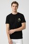 Men Crew Neck Short Sleeve Brand Logo T-Shirt, Black