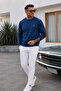 Indigo Plain Sleeve Regular Men's Sweatshirt - 5