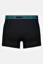Men 3 Pcs Brand Logo Hipster Boxers, Black - 2
