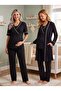 New Season Black Polka Dot Double Breasted Breastfeeding Friendly Design Short Sleeve 100% Cotton Maternity Pajama Set - 4