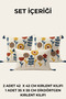 Flora Ritim Punch Embroidered 3-Piece Throw Pillow Cover Set 2 Pieces 42X42 cm + 1 Piece 35X55 cm