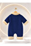 Baby Boy Welsoft Lined Velvet Jumpsuit Buttoned Winter Warm Baby Jumpsuit - 4