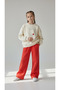 Girl's Heart Embroidered Tracksuit Set, 3 Thread Embroidered Top and Bottom Set, Ages 3-7