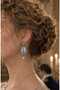 Les Colombes Bleues – Pearl Doves Vintage Earrings- Handmade Polymer Clay Blue Dangle Earrings with Real Pearls - 4