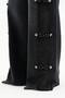 Women's Palazzo Fit Design Jeans with Suede Fabric Sides and Button Detailing - 6