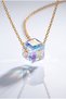 Steel Chain Square Necklace with Shiny Stone Detail Stylish Elegant Women's Necklace - 2