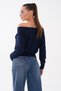 Women's Boat Neck Loose Blouse with Elastic Waist Detail 260248 - 265084 - 5