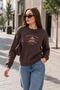 Women's Three-Thread Sweatshirt with Embroidered Text on the Front 255366 - 265125