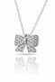 Steel Chain Bow Ribbon Necklace with Stone Detail Ribbon Stylish Elegant Women's Necklace - 2