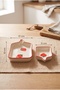 Breakfast Presentation Plate Strawberry Patterned Four-Piece Ceramic Sauce Bowl Snack Bowl Set with Red Edges - 2