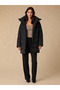 Women's Black Hooded Quilted Puffer Coat