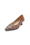 Tan Color Animal Patterned Low Heel Shoes - 3