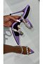 Lenna Stone-Heeled Slippers Lila